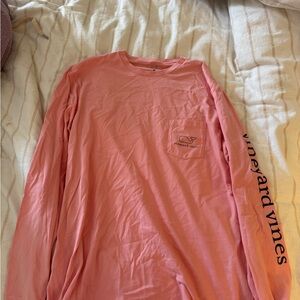 Vineyard Vines Men's Coral Long Sleeve Tee